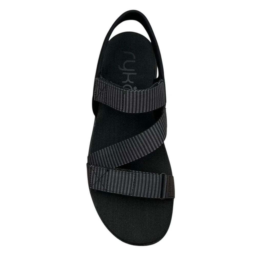 Ryka Womens Manifest Sport Adjustable Sandals Size 8‎ Black Lightweight Comfort